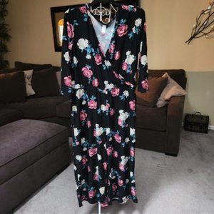 NWT No Boundaries black floral pant romper sz XXXL / 21 juniors plus